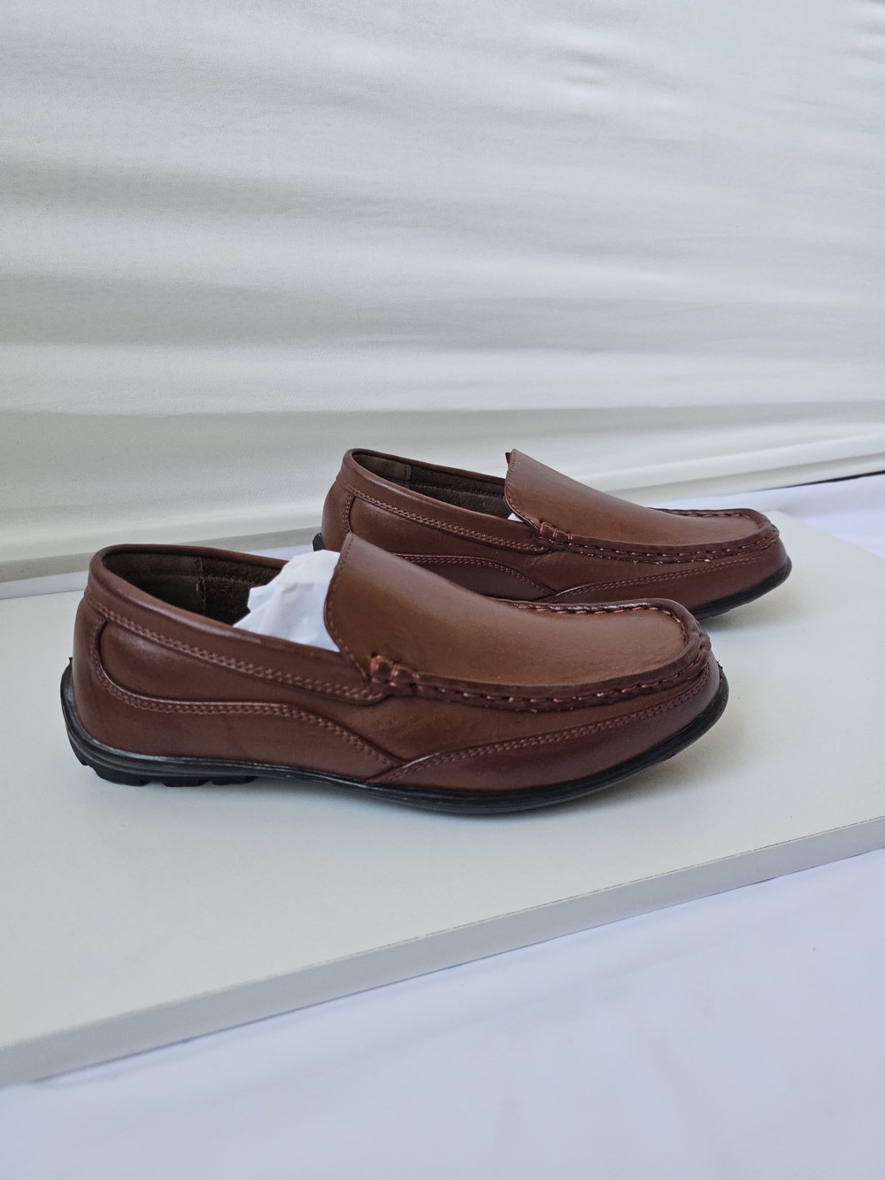 Deer Stags Kids Booster Slip-On Loafers - Dark Luggage Brown, Size 4M - Picture 3 of 16